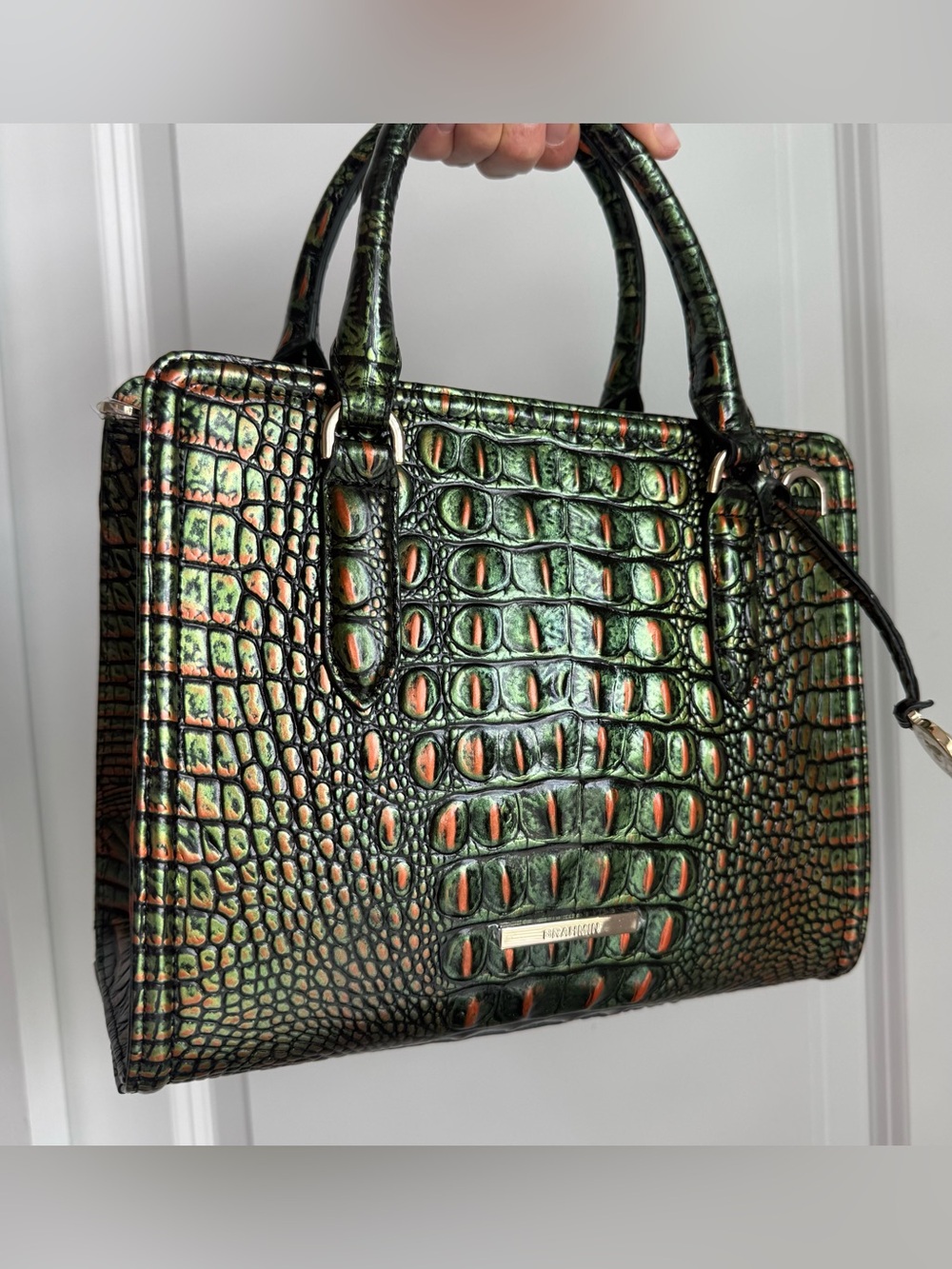 Brahmin Cami Satchel Samba Green Melbourne Leather - Picture 4 of 9